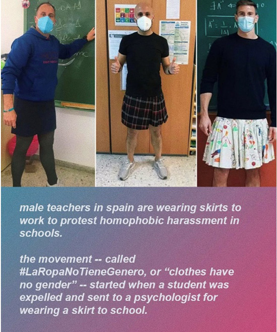 Men in skirts in Spain